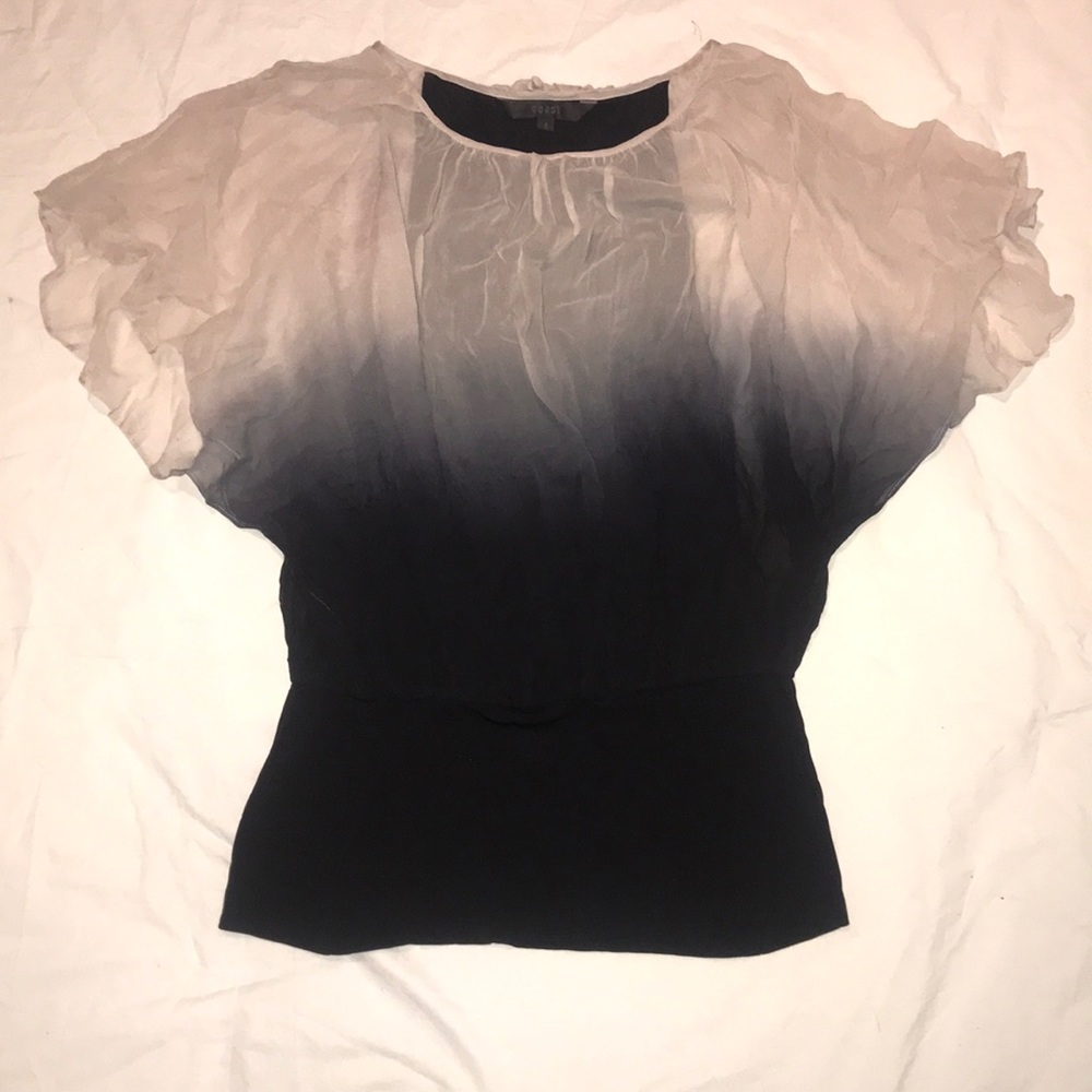 Ombré silk blouse with jersey hip band Coast UK